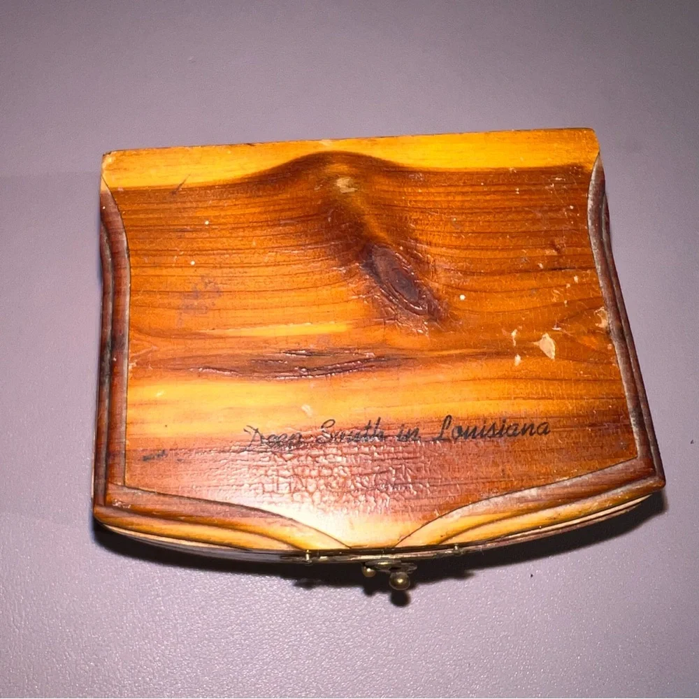 Vintage Handcrafted Jewelry Box W/ Hook Lock 